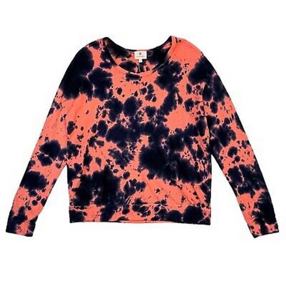 Sundry Tie Dye Crew Neck Sweatshirt Coral Navy - Picture 1 of 1
